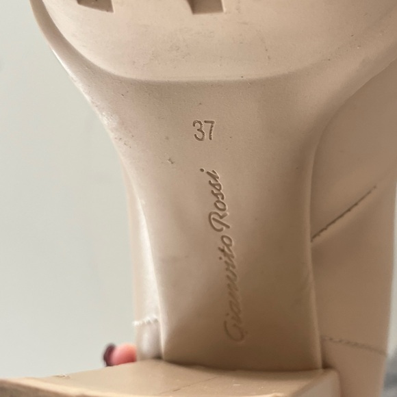 Gianvito Rossi - Martis Booties Beige Leather Combat Lace Up Boots EU 37 US 6.5 - Picture 11 of 11